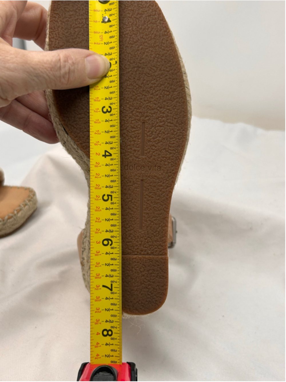 Dolce Vita Braided Espadrille Wedge Sandals Tan Leather Ankle Strap 8 - Picture 10 of 10